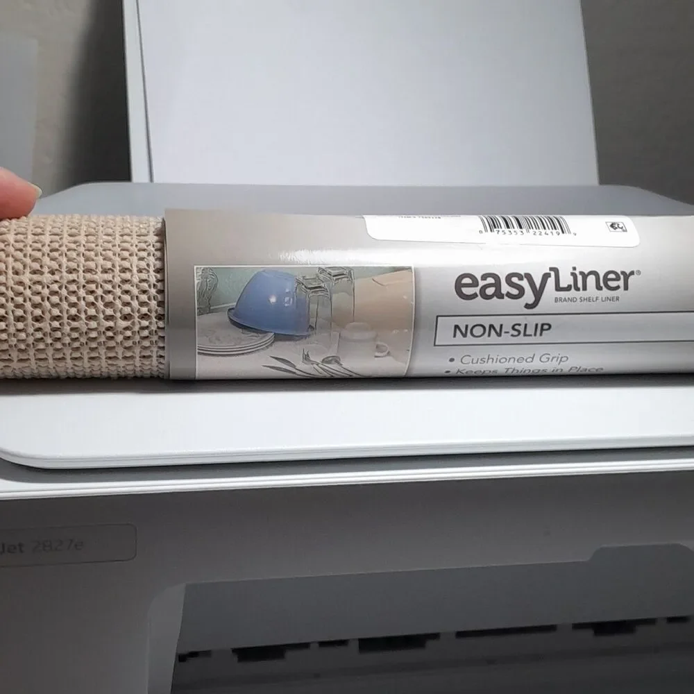 easyLiner Non-Slip Shelf Liner Roll Beige 12 in W x 5 ft L, 1 Pack